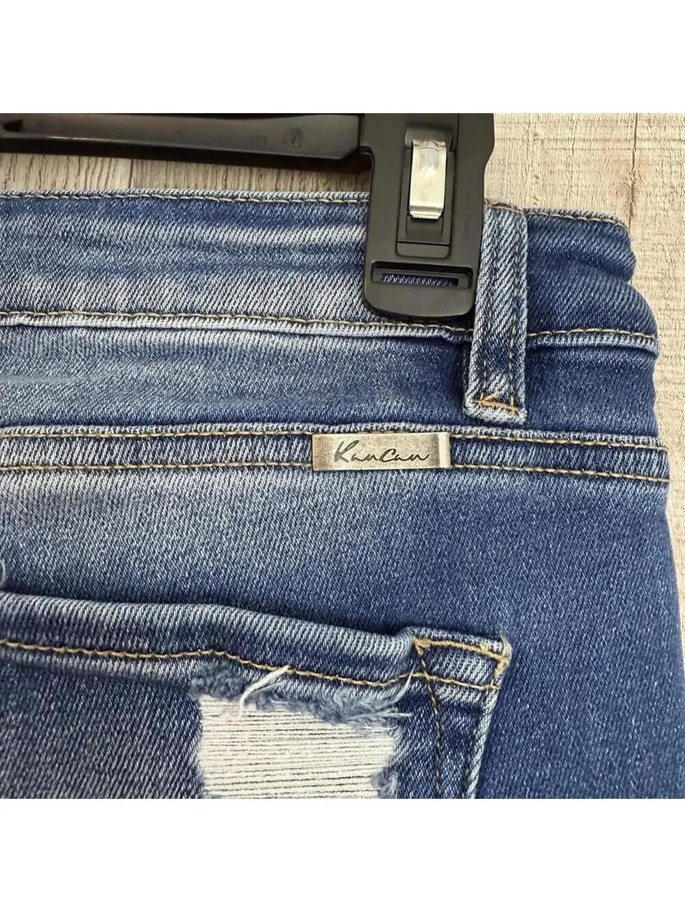 KanCan Women's 7 27 Distressed Skinny Jeans Dark Wash - Picture 13 of 15